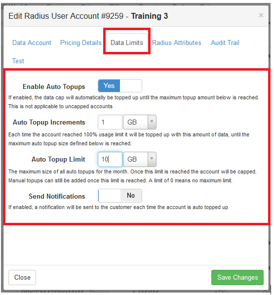 Enable Auto Topups