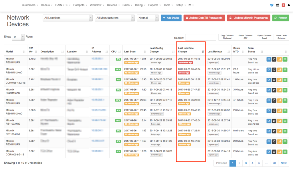 Monitoring Of Network Device Interface Changes - DataTill