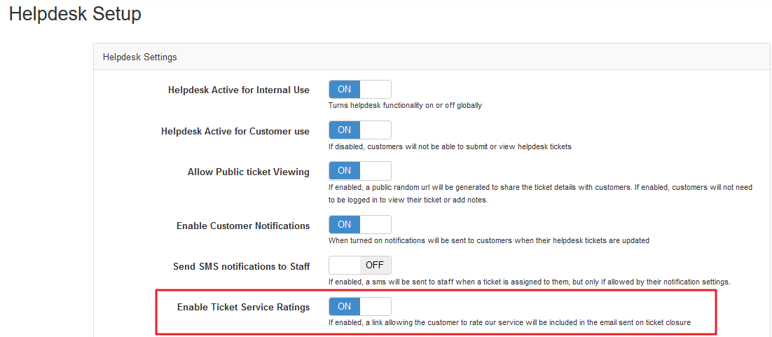 ticket service ratings